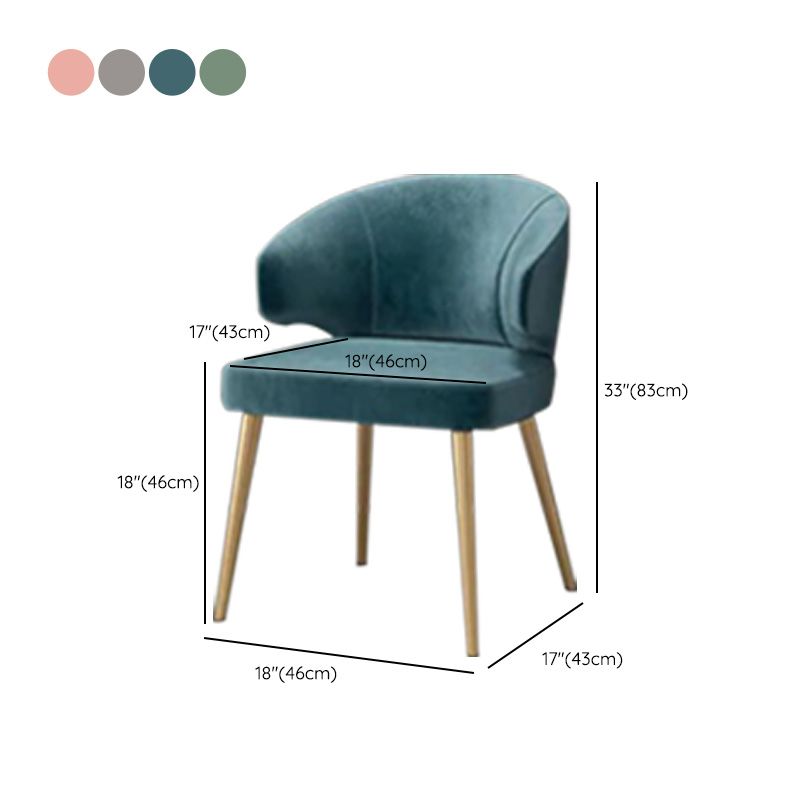 Silla de brazo de ala de silla lateral de estilo glamour de tela con patas doradas