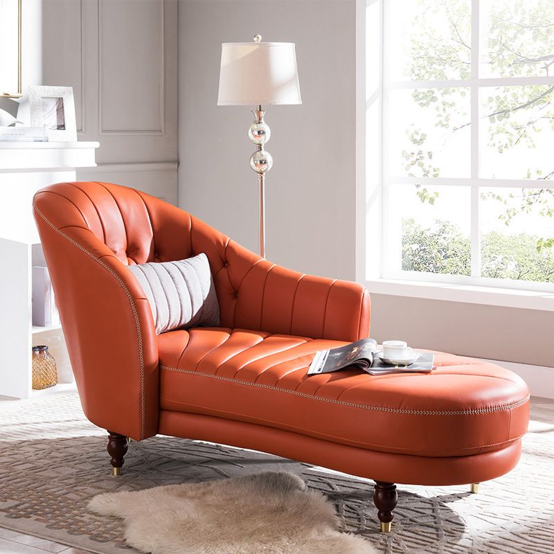 Nordic Style Leather Chair Solid Color Chaise Lounge Couch for Bedroom Clearhalo 'Chairs & Seating' 'Chaise Lounge' 'chaise_lounge' 'furn' 'furn_chaise_lounge' 'Furniture' 'Living Room Furniture' 1200x1200_6eebc075-108d-4662-83c2-eb27603fb179