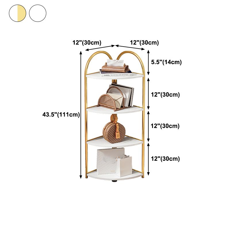 Scandinavian Open Corner Bookshelf with Iron Frame Manufactured Wood Bookcase Clearhalo 'Bookcases' 'furn' 'furn_bookcases' 'Furniture' 'furniture_bookcases' 'Office Furniture' 1200x1200_6eec6a51-a98f-4af6-bb97-4c2655d3e32a