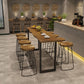 Industrial Bar Height Table Solid Wood Top Bistro Bar Table with Sled Base