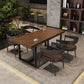 Industrial Rectangle Bar Table Set 1/5/7 Pieces Solid Wood Pub Table Set for Indoor