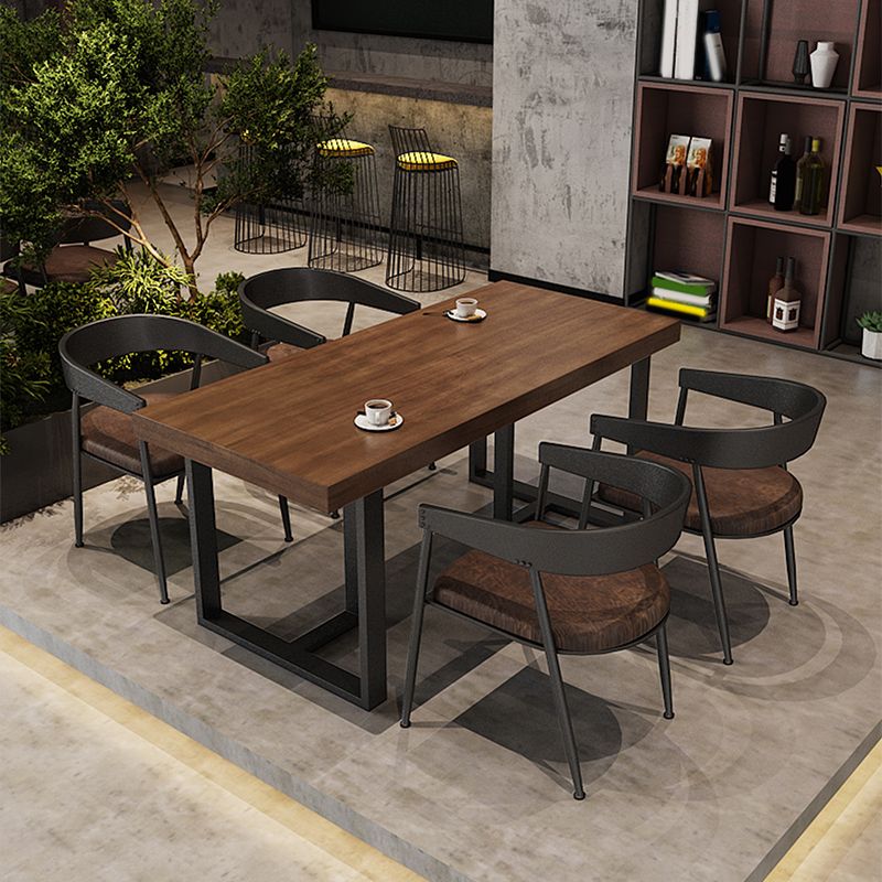Industrial Rectangle Bar Table Set 1/5/7 Pieces Solid Wood Pub Table Set for Indoor