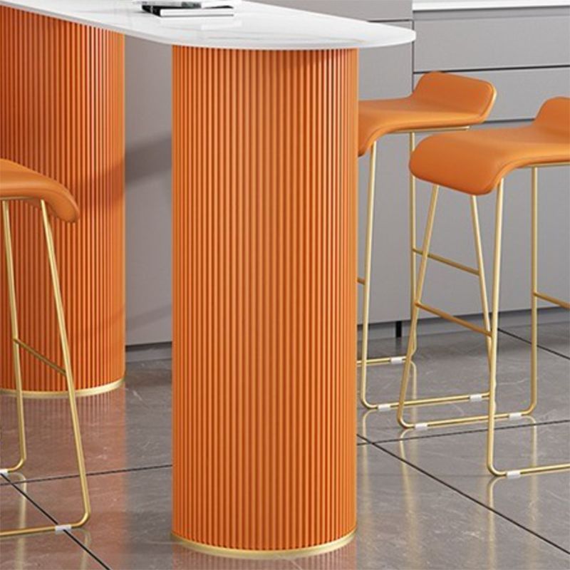 Industrial Free Form Bar Height Table Stone and Iron Bar Table with Double Pedestal Clearhalo 'Bar Furniture' 'Bar Tables' 'bar_tables' 'furn' 'furn_bar_tables' 'Furniture' 'Kitchen & Dining Furniture' 1200x1200_6eee6a63-ea20-4457-ae56-ba0e0a80cbf2