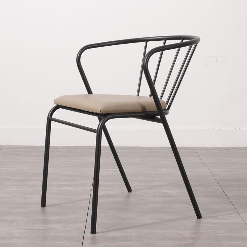 Contemporary Chairs Dining Arm Windsor Back Side Chairs with Metal Legs for Kitchen Clearhalo 'Dining Chairs' 'Dining Tables & Seating' 'dining_chair' 'furn' 'furn_dining_chair' 'Furniture' 'Kitchen & Dining Furniture' 1200x1200_6eeecefd-7969-41d9-b26e-fe7e666ade3f