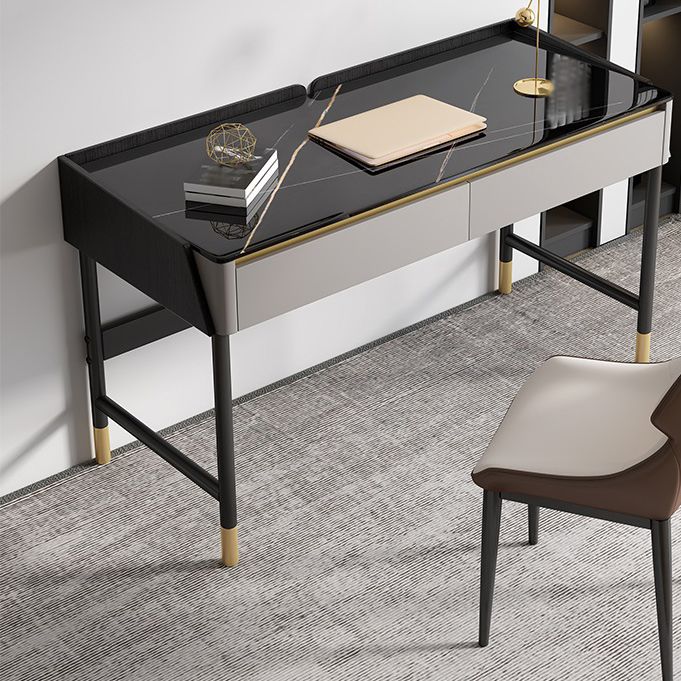 Industrial Rectangular Office Desk Antique Finish Computer Desk with 2 Storage Drawers Clearhalo 'furn' 'furn_office_desk' 'Furniture' 'Office Desks' 'Office Furniture' 'office_desk' 1200x1200_6ef085d1-e79a-40d2-b947-edb7d8184fe6