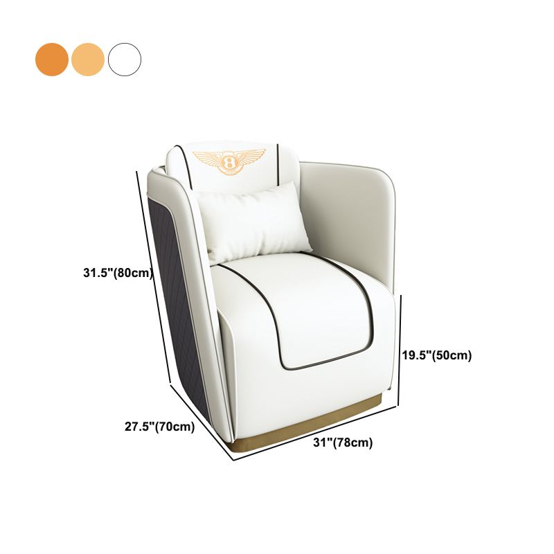 Contemporary Bonded Leather Arms Included Gold Base Accent Armchair Clearhalo 'Accent Chairs' 'accent_chairs' 'Chairs & Seating' 'furn' 'furn_accent_chairs' 'Furniture' 'Living Room Furniture' 1200x1200_6ef3c8de-48ee-4358-b0f0-d20dd9b83598