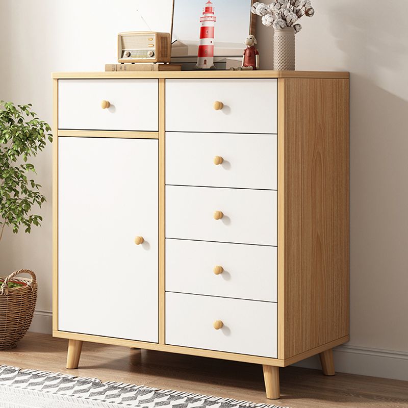 Contemporary Rectangle Storage Cabinet with Drawer Wooden Accent Cabinet