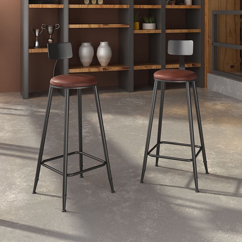 Contemporary Metal Solid Wood Barstool Indoor Bar Stool with Footrest Clearhalo 'Bar Furniture' 'Bar Stools' 'bar_stools' 'furn' 'furn_bar_stools' 'furniture_bar_stools' 'Kitchen & Dining Furniture' 'kitchen&dining_furn' 'kitchen' 'kitchen_furn' Furniture' 1200x1200_6ef4683b-f6ef-4136-9b3d-b5b91acd2f5e