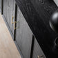 Tavolo da buffet Glam in legno massello nero Tavolo da buffet Glam con 6 cassetti e 2 ante