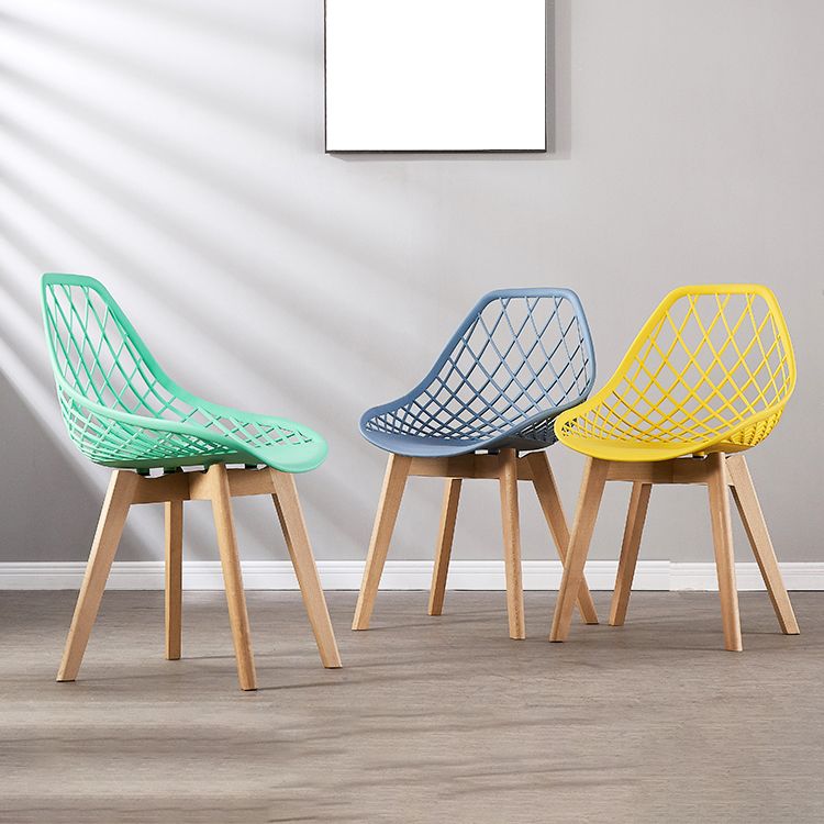 Eames Armless Dining Chairs Side Dining Chairs with Wood Legs (Set of 4) Clearhalo ' kitchen&dining_furn' 'Dining Chairs' 'Dining Tables & Seating' 'dining_chair' 'Furniture' 'furniture_dining_chair' 'Kitchen & Dining Furniture' 'kitchen' 1200x1200_6ef5b87d-1bb3-4504-b2c4-405ab550a46b
