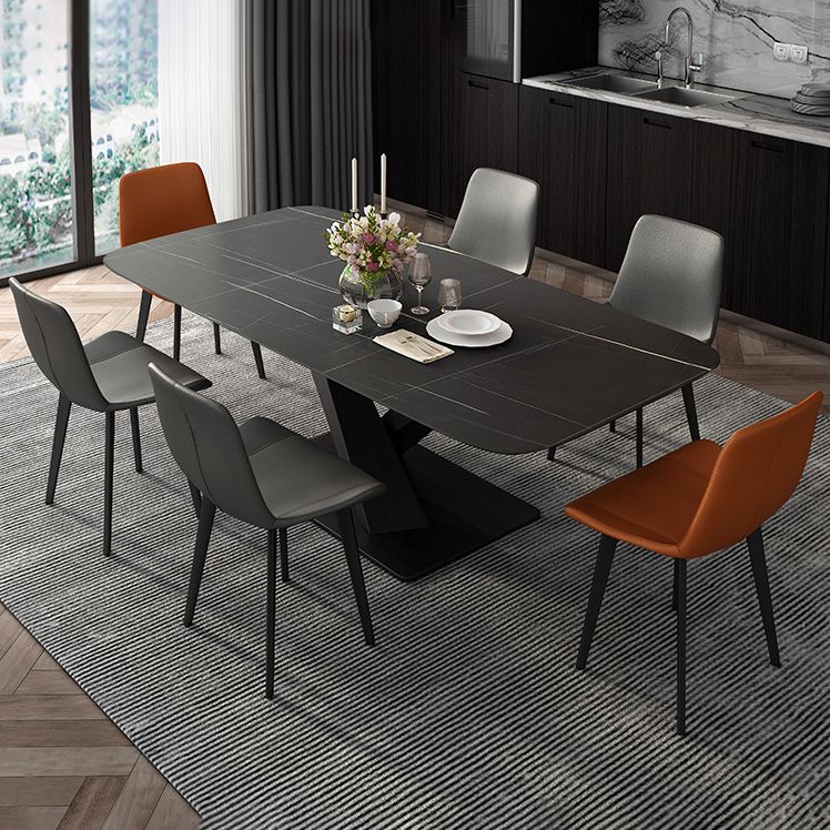 Metal Modern Rectangular Dining Table Sintered Stone Table for Dining Room Clearhalo ' dining_table' 'Dining Tables & Seating' 'Dining Tables' 'Furniture' 'furniture_dining_table' 'Kitchen & Dining Furniture' 'kitchen&dining_furn' 'kitchen' 'kitchen_dining_table' 1200x1200_6ef60c8d-0659-468d-8823-d2682ac87386