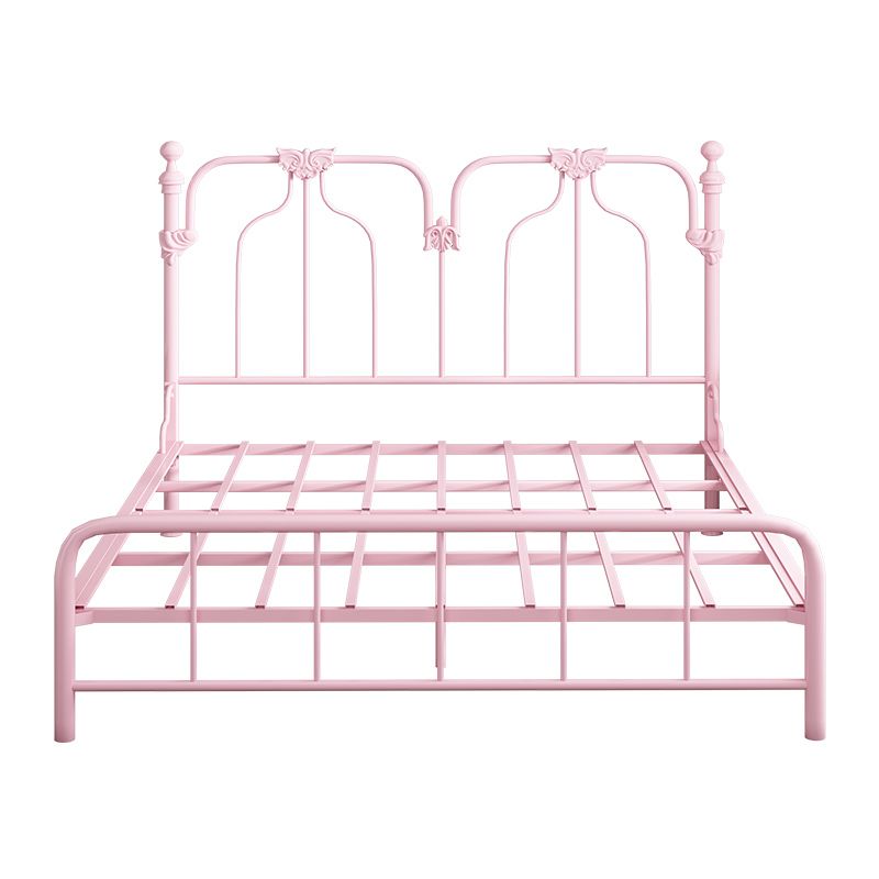 49.21" Modernism Metal Bed with Headboard Low Profile Standard Bed Clearhalo 'Bedroom Furniture' 'Beds' 'furn' 'furn_beds' 'Furniture' 1200x1200_6ef76801-6701-4e78-848a-e606bf0cbc3a