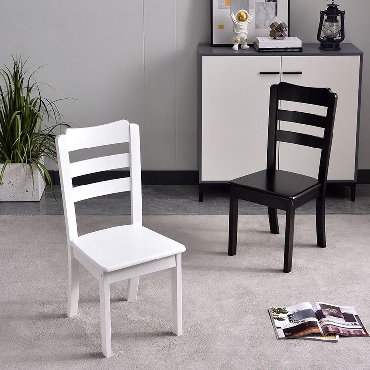 Modern Rubberwood Slat Back Chair Matte Finish Wood Dining Chair Clearhalo 'Dining Chairs' 'Dining Tables & Seating' 'dining_chair' 'furn' 'furn_dining_chair' 'Furniture' 'Kitchen & Dining Furniture' 1200x1200_6ef7ddb9-d729-453f-94e3-d573d98a1d52