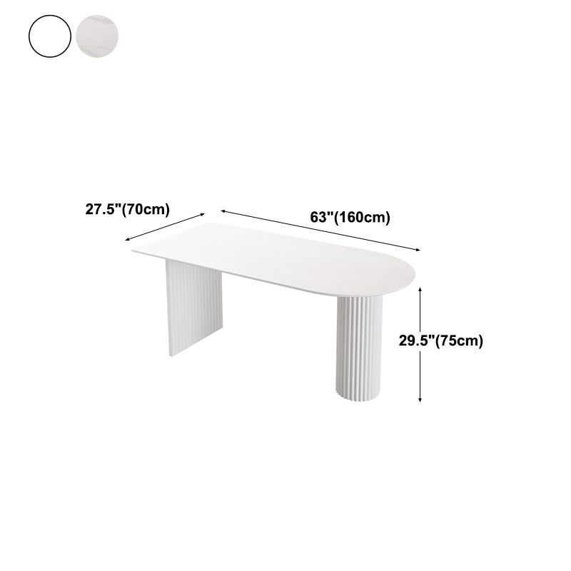 Irregular Shape White Table for Restaurant Modern Island Table with Double Pedestal Clearhalo 'Dining Tables & Seating' 'Dining Tables' 'dining_table' 'furn' 'furn_dining_table' 'Furniture' 'furniture_dining_table' 'Kitchen & Dining Furniture' 'kitchen' 'kitchen_dining_table' 1200x1200_6ef86c06-2fb2-4ee8-9d86-d345b313ea25