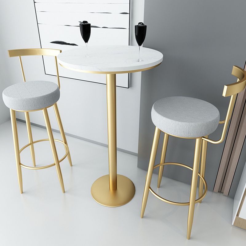 Glam Armless Backrest Counter Stool Iron Bar Stool with Cushion and Pedal for Kitchen Use Clearhalo 'Bar Furniture' 'Bar Stools' 'bar_stools' 'furn' 'furn_bar_stools' 'Furniture' 'Kitchen & Dining Furniture' 1200x1200_6ef9d38f-614f-4175-920c-264cb854d0e0