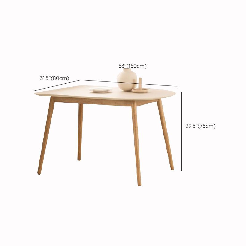 Modern 4 Legs Dining Table Sintered Stone Table with Wood Legs for Home