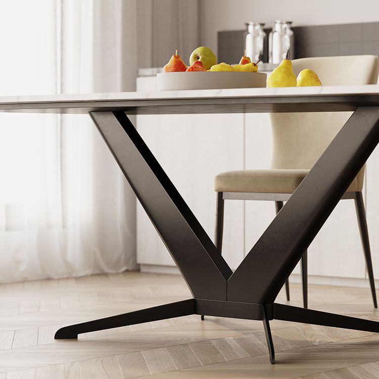 Sintered Stone Dining Table Single Pedestal Base Luxury Style Rectangle Table for Home Clearhalo ' dining_table' 'Dining Tables & Seating' 'Dining Tables' 'furn' 'furn_dining_table' 'Furniture' 'furniture_dining_table' 'Kitchen & Dining Furniture' 'kitchen&dining_furn' 'kitchen' 'kitchen_dining_table' 1200x1200_6efa0c20-22f9-4bdc-9f72-c6c3c5e28fdc