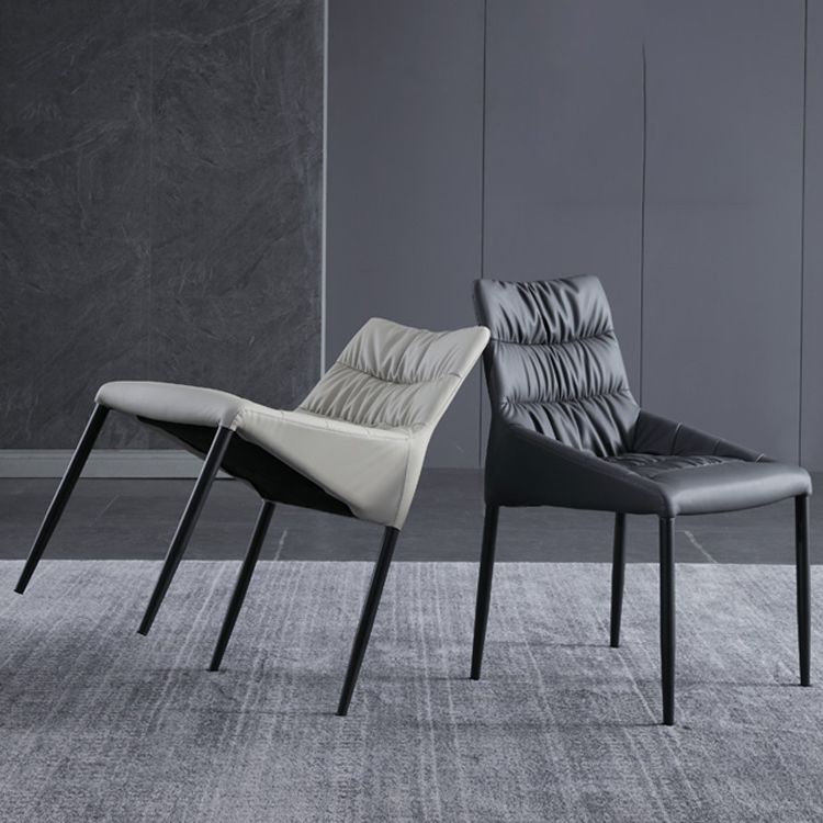Contemporary Style Metal Dining Chair Leather Dining Armless Side Chair for Kitchen Clearhalo ' kitchen&dining_furn' 'Dining Chairs' 'Dining Tables & Seating' 'dining_chair' 'furn' 'furn_dining_chair' 'Furniture' 'furniture_dining_chair' 'Kitchen & Dining Furniture' 'kitchen' 1200x1200_6efb01b0-2a06-448a-b796-83e97558531d
