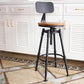 Tabouret de comptoir rotatif industriel sans bras, tabouret de Bar en fer avec pédale pour café