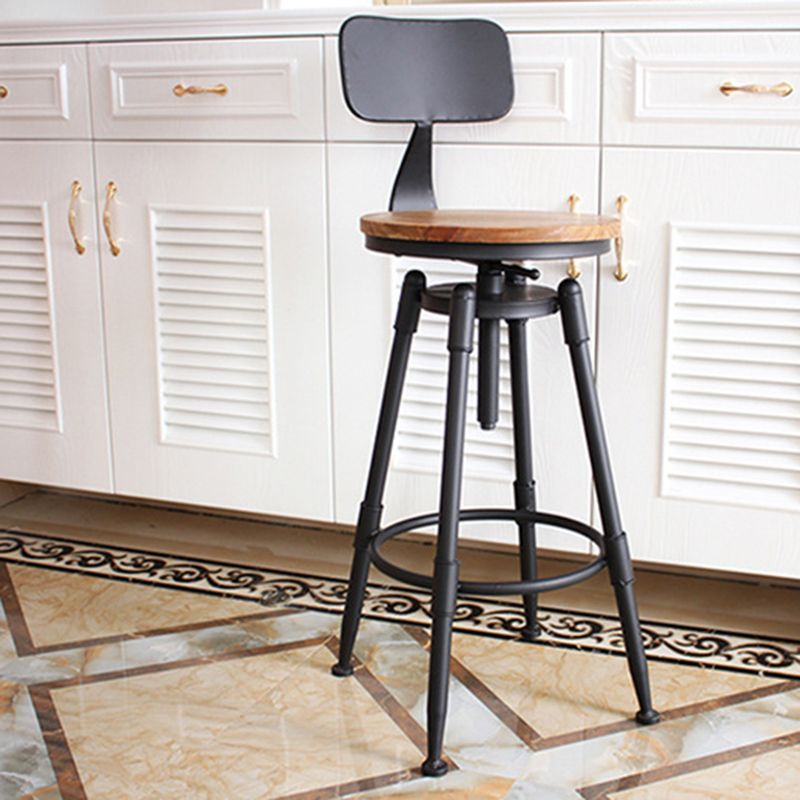 Tabouret de comptoir rotatif industriel sans bras, tabouret de Bar en fer avec pédale pour café