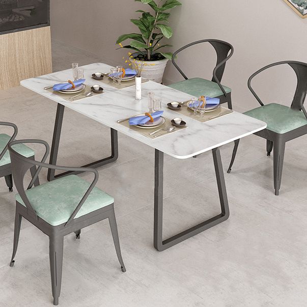 Marble Sled Base Dining Collection Industrial Style Dining Table for Home Clearhalo ' dining_table' 'Dining Tables & Seating' 'Dining Tables' 'furn' 'furn_dining_table' 'Furniture' 'furniture_dining_table' 'Kitchen & Dining Furniture' 'kitchen&dining_furn' 'kitchen' 'kitchen_dining_table' 1200x1200_6efd7318-12d5-4e3a-8406-b7667307eb09