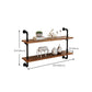 Metal and Wooden Floating Shelf Modern Natural Wall Mounted Bookshelf for Study Room