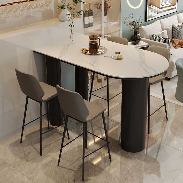Modern Stone and Iron Counter Height Table Free Form Bar Table with 3 Legs Clearhalo 'Bar Furniture' 'Bar Tables' 'bar_tables' 'furn' 'furn_bar_tables' 'Furniture' 'Kitchen & Dining Furniture' 1200x1200_6efe387f-54da-4caf-8994-9cfafca86be3