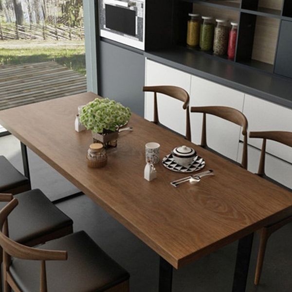 Juego de comedor industrial de madera de pino marrón 1/2/5/7 PCS Dinette Juego para cocina