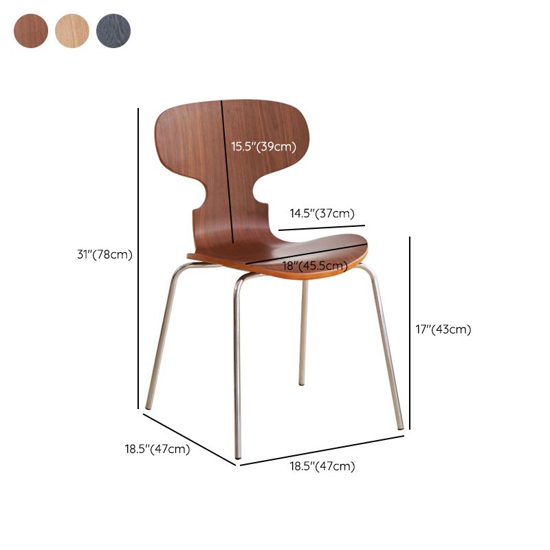 Contemporary Solid Wood Stackable Armless Dining Chair for Home Clearhalo 'Dining Chairs' 'Dining Tables & Seating' 'dining_chair' 'furn' 'furn_dining_chair' 'Furniture' 'Kitchen & Dining Furniture' 1200x1200_6efef9a2-c014-4b65-9580-41da17a2ce5a