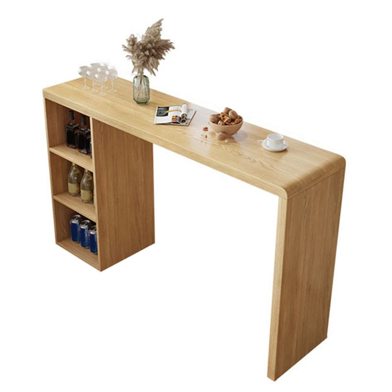 Juego de mesa de bar rectangular moderno, juego de mesa de bar de madera marrón de 1/3 piezas