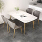 Set da tavolo da pranzo rettangolare glam 1/3/4/5 pezzi Dinette Set con top in pietra sinterizzata bianca