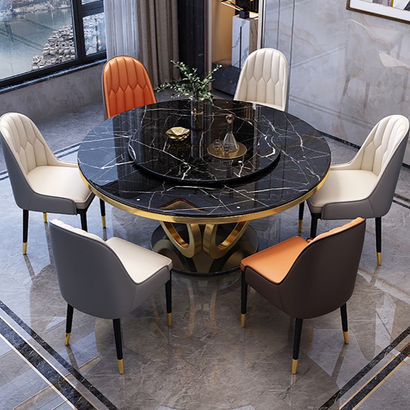 Nordic Glam Dining Round Table Dining Sintered Stone Table for Restaurant with Metal Legs Clearhalo 'Dining Tables & Seating' 'Dining Tables' 'dining_table' 'furn' 'furn_dining_table' 'Furniture' 'furniture_dining_table' 'Kitchen & Dining Furniture' 'kitchen' 'kitchen_dining_table' 1200x1200_6f01e7dd-9d55-4b26-aaa1-797397c5d859
