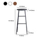Modern Solid Wood Counter-height Stool Footrest Coffee Shop Round Bar Stools
