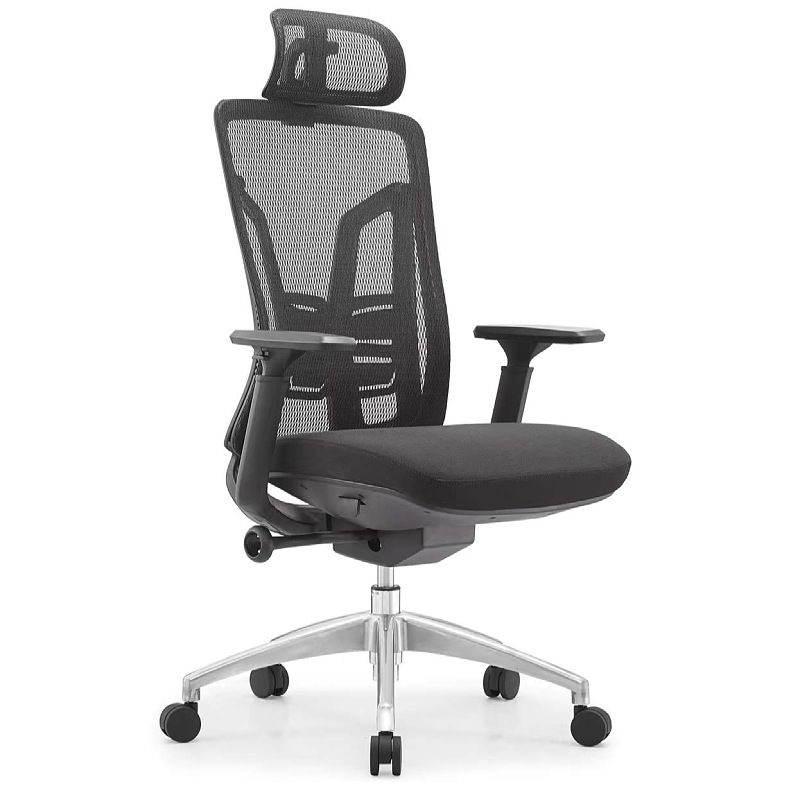 Moderne bureaustoel Mesh bureaustoel Stoel met hoge rugleuning in grijs/zwart