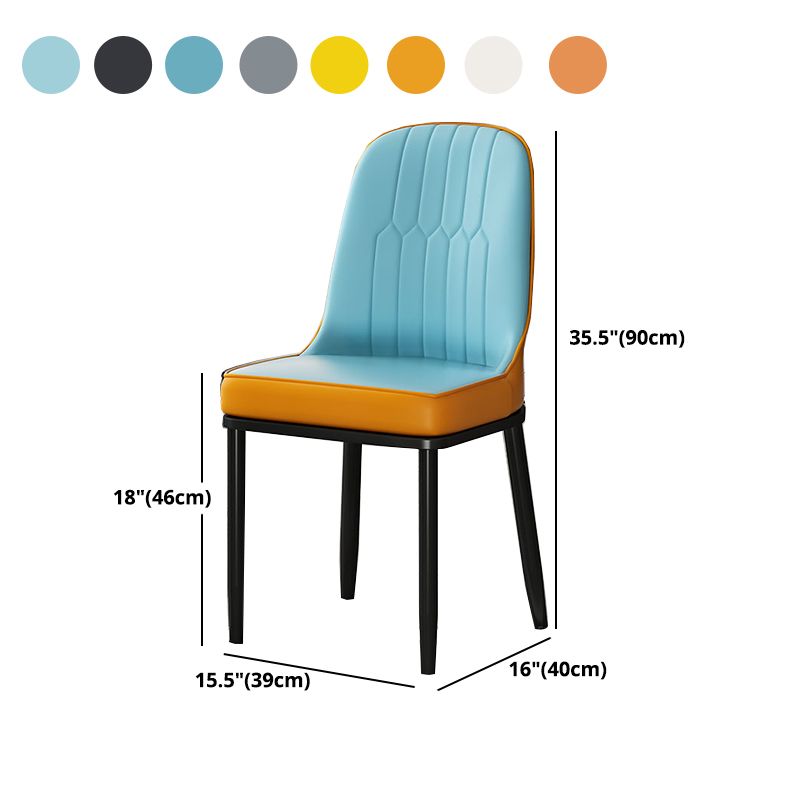 Glam Style Parsons Side Chair Faux Leather Indoor Dining Chair Clearhalo 'Dining Chairs' 'Dining Tables & Seating' 'dining_chair' 'furn' 'furn_dining_chair' 'Furniture' 'furniture_dining_chair' 'Kitchen & Dining Furniture' 1200x1200_6f03f7eb-47d5-407e-b45c-95a8f8322f80
