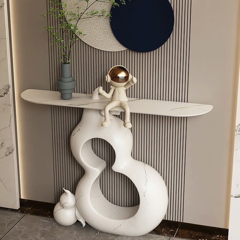 Half Moon Shape Contemporary Console Table White Console Sofa Table