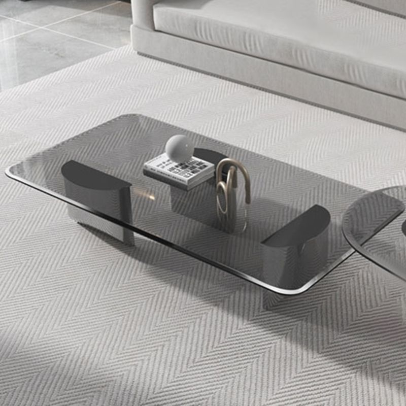 13.7" Contemporary Style 3 Legs Metal Base Square Glass Top Coffee Table Clearhalo 'Coffee & Accent Tables' 'Coffee Tables' 'coffee_tables' 'furn' 'furn_coffee_tables' 'Furniture' 'Living Room Furniture' 1200x1200_6f078d3a-a947-4c68-9ff2-a40cb1209e3f