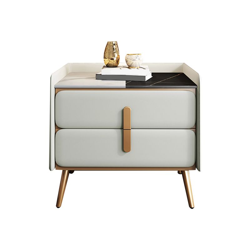 Modern Bedside Cabinet Stone Bed Nightstand with 2 Drawers for Living Room Clearhalo 'Bedroom Furniture' 'furn' 'furn_night_stand' 'Furniture' 'night_stand' 'Nightstands' 1200x1200_6f07b832-0334-4504-b8a3-c205c42abc79