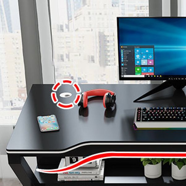 Contemporary Office Desk Rectangular Gaming Desk with Metal Legs Clearhalo 'furn' 'furn_office_desk' 'Furniture' 'Office Desks' 'Office Furniture' 'office_desk' 1200x1200_6f08a612-be4b-4c0e-a377-cbf1be34296a