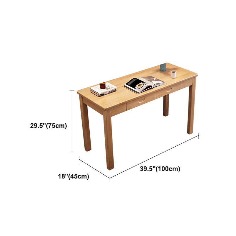 Modern Office Desk 2 Drawers Solid Wood Task Desk with 4 Legs Clearhalo 'furn' 'furn_office_desk' 'Furniture' 'Office Desks' 'Office Furniture' 'office_desk' 1200x1200_6f08bea5-063c-4303-9c47-7f0ae4521034