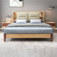 Scandinavian Solid Wood Storage with Rectangular Headboard Bed Frame