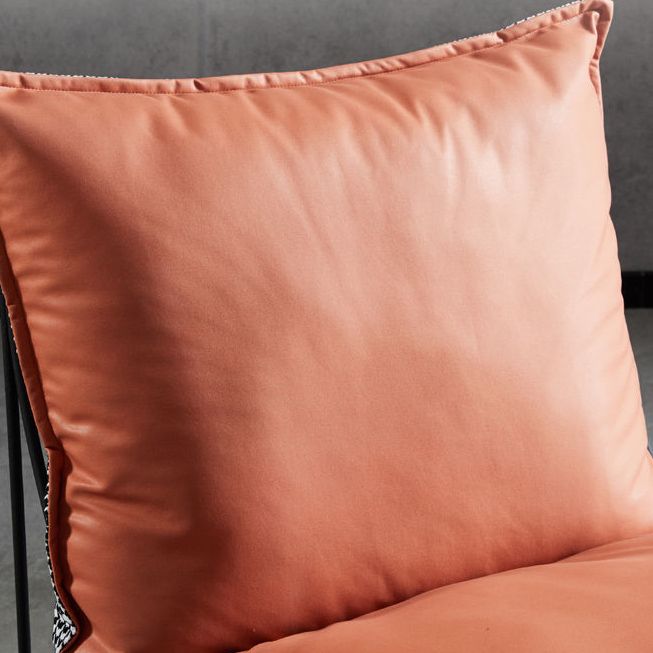 Contemporary Faux Leather Armless Pillow Back with Black Legs Lounge Chair Clearhalo 'Accent Chairs' 'accent_chairs' 'Chairs & Seating' 'furn' 'furn_accent_chairs' 'Furniture' 'Living Room Furniture' 1200x1200_6f0a5fb2-8363-42af-a14f-9af61ce72c4d