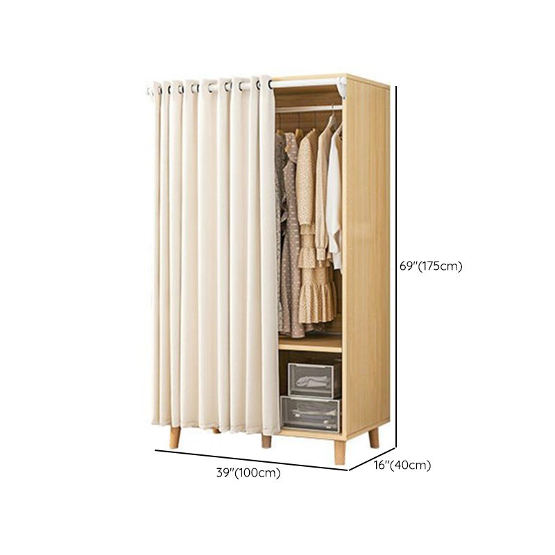 Bedroom Storage Cabinet with Clothes Rail Modern Cabinet with Wooden Legs Clearhalo 'Armoires & Wardrobes' 'armoires_wardrobes' 'Bedroom Furniture' 'furn' 'furn_armoires_wardrobes' 'Furniture' 1200x1200_6f0af2a9-557c-4197-a37a-061543ba4316