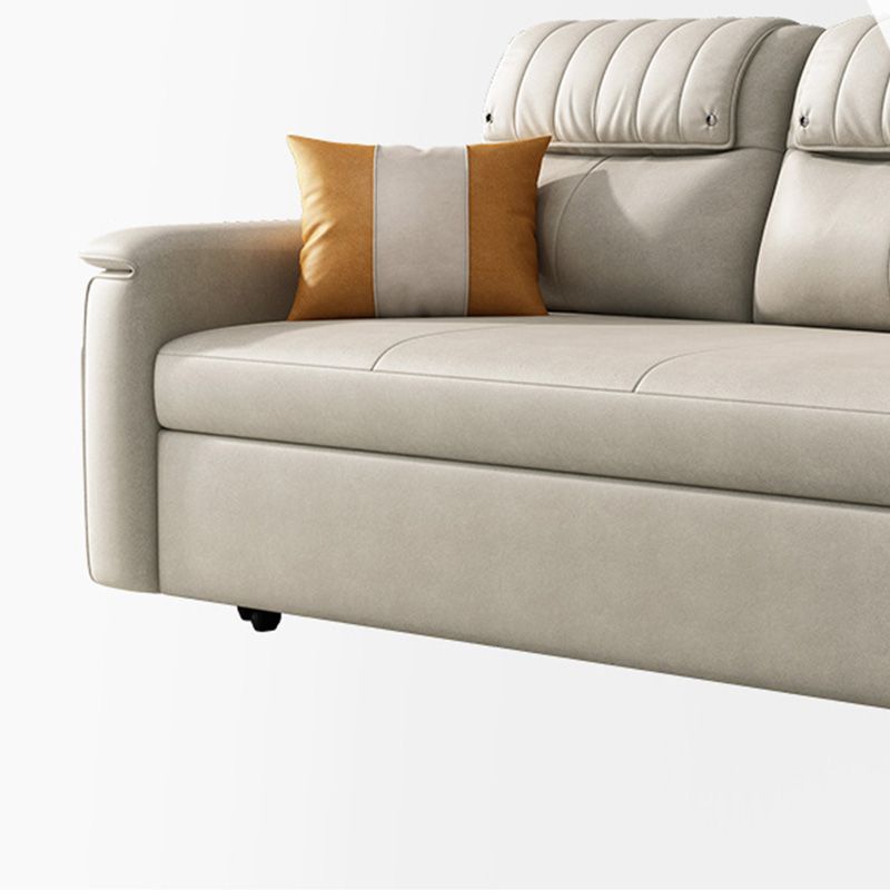 Glam Style Grey Futon Sleeper Sofa Bed with Storage and Pillow Back Clearhalo 'furn' 'furn_futons' 'Furniture' 'Futons & Daybeds' 'Futons' 'Living Room Furniture' 1200x1200_6f0b98d1-3a1e-4aa2-a494-62c7a7349f13