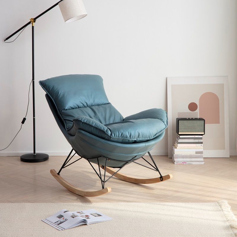 Contemporary Style Nursery Sofa Rocking Chair Indoor Rocking Chair with Ottoman