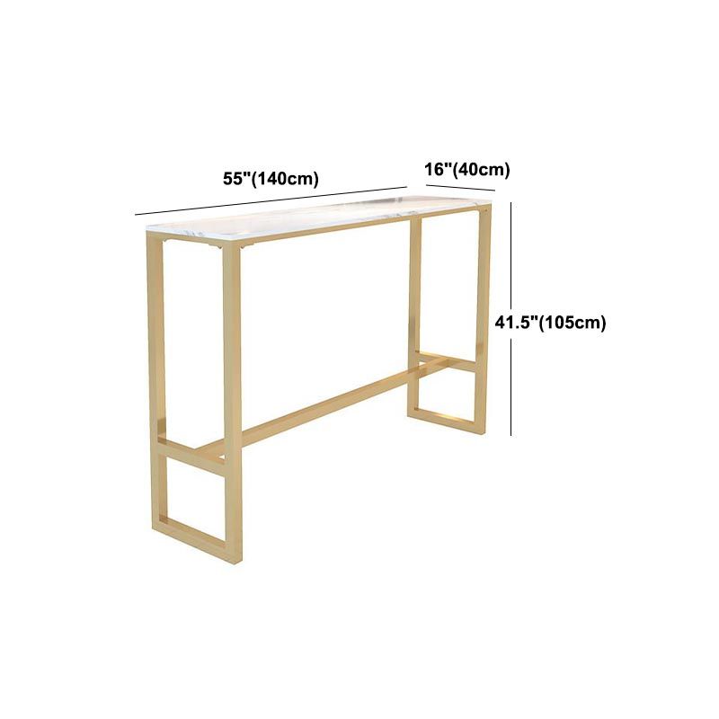 Marble Contemporary Cocktail Bar Table Footrest Rectangle Counter Table in White Clearhalo 'Bar Furniture' 'Bar Tables' 'bar_tables' 'furn' 'furn_bar_tables' 'Furniture' 'Kitchen & Dining Furniture' 1200x1200_6f0bbd8f-ba1f-45e4-9680-f8bff1c3ac10