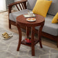 Tableau de côté traditionnel en bois rond 23,6 "Table de bout à 4 jambes de haut avec étagère
