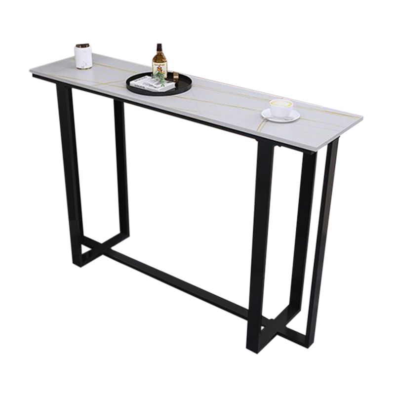 Modern Style Stone Bar Dining Table Rectangle Bar Table in White Clearhalo 'Bar Furniture' 'Bar Tables' 'bar_tables' 'furn' 'furn_bar_tables' 'Furniture' 'Kitchen & Dining Furniture' 1200x1200_6f0ea99f-aa4f-4a7d-ab02-b3b2dc61de1f