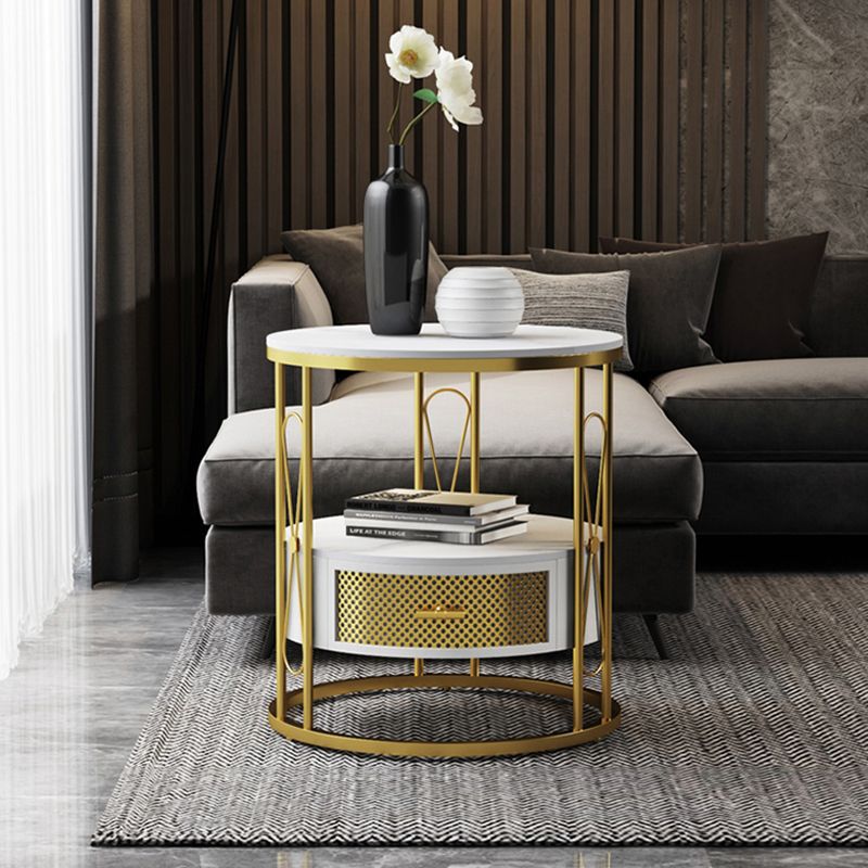 Modernistischer Metallrahmen 1-DRAWER RUND RUND LIVIS ROOM BEIDE