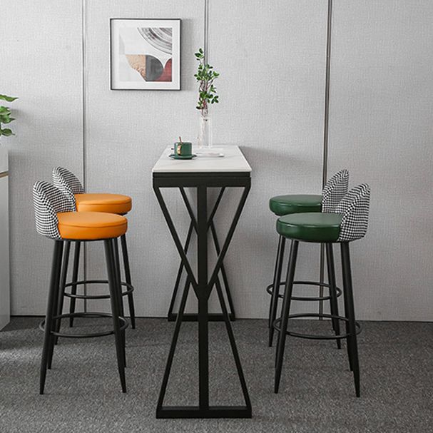 Modern Bar Dining Table Rectangle Bar Height Table with Double Pedestal in Black Clearhalo 'Bar Furniture' 'Bar Tables' 'bar_tables' 'furn' 'furn_bar_tables' 'Furniture' 'furniture_bar_tables' 'Kitchen & Dining Furniture' 1200x1200_6f0fbe60-bab0-4f36-86ac-ce03a30c7890